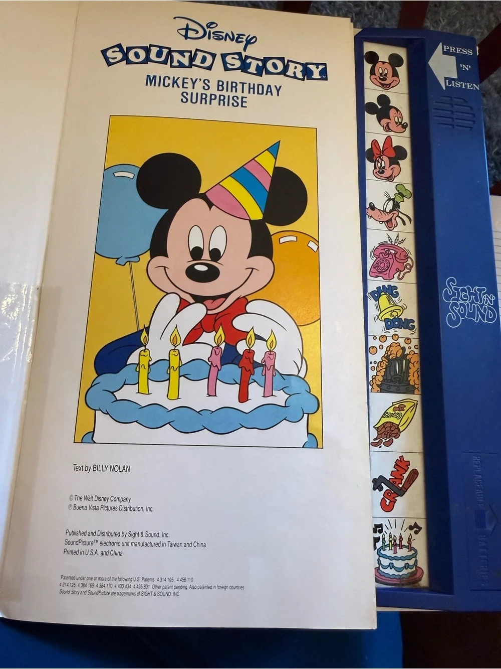 Vintage Children’s Hardcover Disney Mickey Birthday Sound Storybook